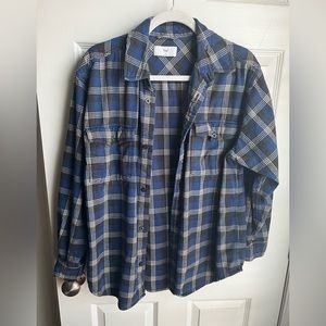 TNA Aritzia plaid button down